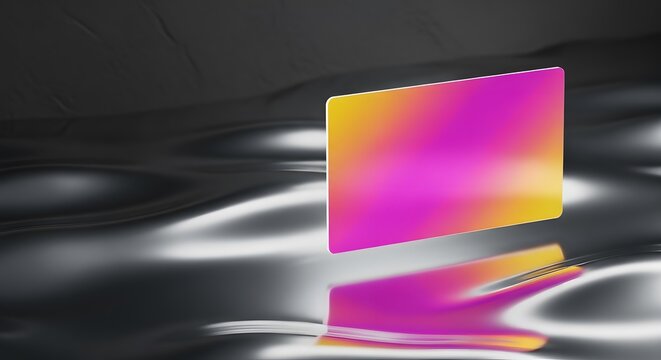 Abstract Gradient Rectangle on Wavy Reflective Surface perfect for website banner, presentation background, digital ad, blog header, UI/UX element,