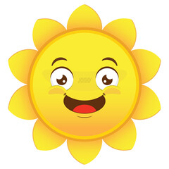 sun playful face cartoon cute
