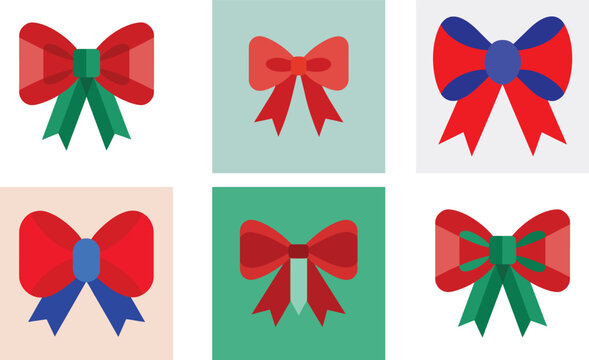  lassic christmas bow tied ribbon realistic sati 