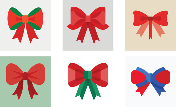  lassic christmas bow tied ribbon realistic sati 