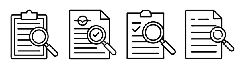 Document review checklist audit inspection magnifying glass search find analysis process report form