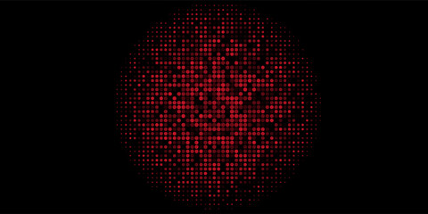 abstract red brushstroke with black halftone style Vintage dark pop art background Circle dots pattern retro Round spot classic texture