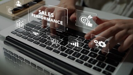Digital sales performance dashboard showing sales performance metrics, performance trends, sales performance analytics, and sales improvement in business context. Muxer