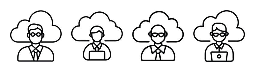 Cloud computing team collaboration and data storage solution for business professionals online work