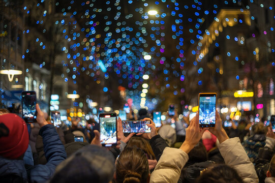Switching on the Christmas lights in Zurich, Switzerland