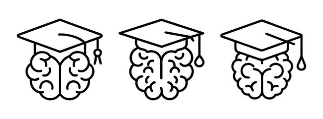 Brain power graduation concept: academic achievement, intelligence and education success symbol