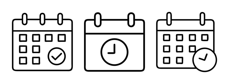 Calendar appointment schedule reminder date time event planning agenda meeting organizer icon vector