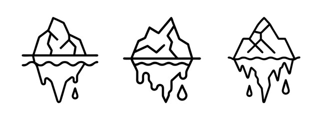 Iceberg melting climate change global warming arctic antarctic glacier sea level rise vector art