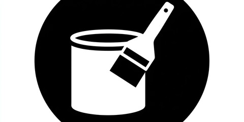 Paint can with paintbrush icon.