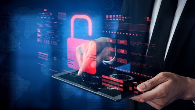 Digital security concept illustrating a cybersecurity breach, with a red unlocked padlock indicating data exposure among secure systems, emphasizing system vulnerability and risk Marrow