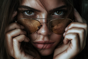 portrait of a young woman with glasses