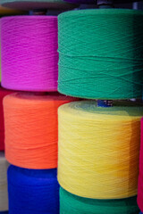 Colorful Yarn Wall Background