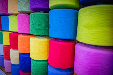 Colorful Yarn Wall Background