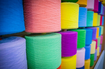Colorful Yarn Wall Background