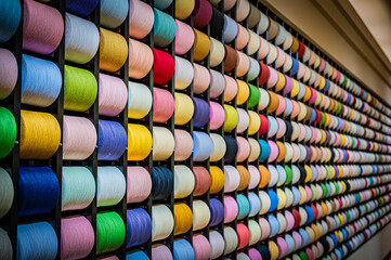 Colorful Yarn Wall Background