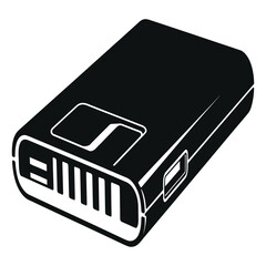 Illustration of an external hard drive, a portable storage device for data backup and transfer, isolated on white background