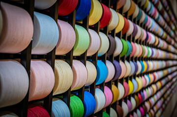 Colorful Yarn Wall Background