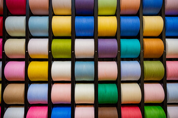 Colorful Yarn Wall Background
