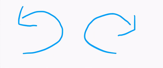 Undo sign icon on white background.