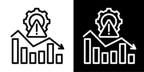 Risk Chart  Icon Set White Style Collection