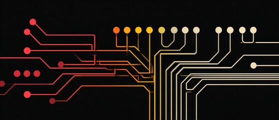 Abstract lines create symmetrical pattern resembling binary decision tree, evoking sense of technology and innovation