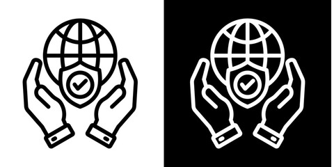 Safety Net  Icon Set White Style Collection