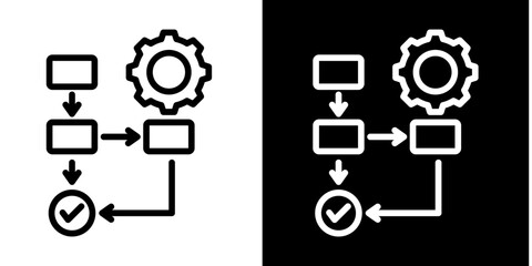 Flowchart  Icon Set White Style Collection
