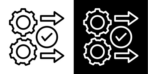 Plan Execution  Icon Set White Style Collection