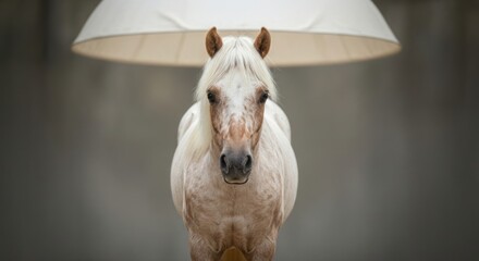 Falabella miniature horse with a small, elegant body and gentle posture standing on grassy terrain. Known as one of the smallest horse breeds, admired for its calm and friendly nature.