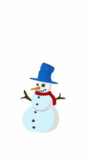 snowman with red hat and scarf