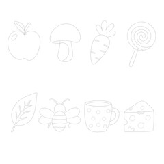 Tracing Worksheets for Kids. Dotted Outline Set (Fruits, Vegetables, Animals & Objects)