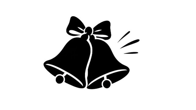 Bells Silhouette Celebration: Two stylized bells adorned with a delicate bow, their silhouettes capturing the essence of celebration and joy.