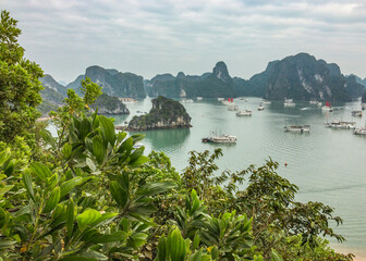 Islands in Ha Long Bay in Vietnam