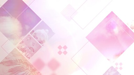 たくさんの風景の映像が並び横にパンする、撮影やスライドショーをイメージした背景/ピンク - Powered by Adobe