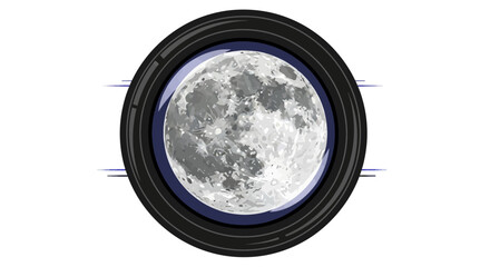 Lunar gaze through camera lens, capturing the moon's captivating beauty in a unique perspective