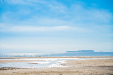 Sunny Day at Chichibugahama Beach in Kagawa, Japan