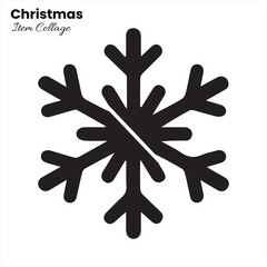 Winter snowflake shaped collage frame for holiday visuals