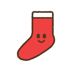 手書き風のキャラクターイラストアイコン　靴下