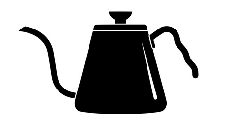 Obraz premium Gooseneck Kettle Specialty Coffee Flat Vector Illustration