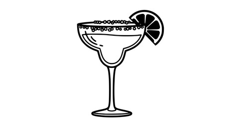 Margarita Glass Salted Rim Simple Flat Vector Icon