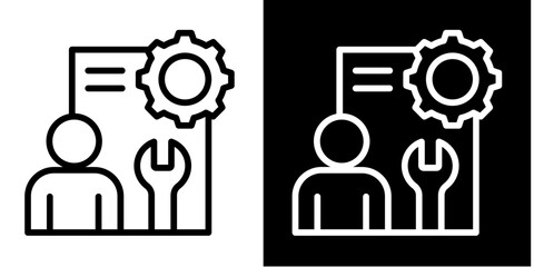 Customer Support Gear  Icon Set White Mix Style Collection