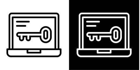 Fototapeta premium Computer Key Access Icon Set White Mix Style Collection