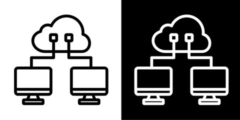 Cloud Computing  Icon Set White Mix Style Collection
