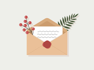 This image depicts a vintage envelope adorned with flowers and a wax seal, evoking a sense of nostalgia and warmth in personal correspondence and heartfelt messages.