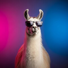 Cool Llama with Sunglasses - A Portrait of Style and Confidence.