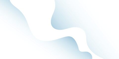 Abstract Background with Wavy Fluid Liquid and Paper Cut Element and White Blue Gradient Color