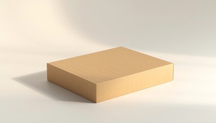 Brown cardboard box isolated on white background with tape. Suitable for packaging