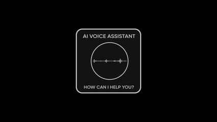 A I voice assistant interface with sound wave visualization and question text artificial intelligence 2