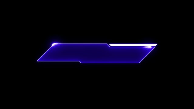 Blue futuristic geometric shape with glowing neon light edges on black background image 2