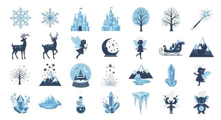 Magical Winter Wonderland Icon Collection with Enchanting Colored Vector Silhouettes.svg